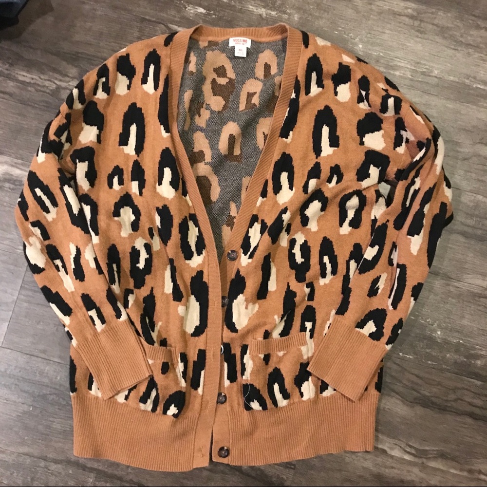 Leopard oversized Cardigan XXL